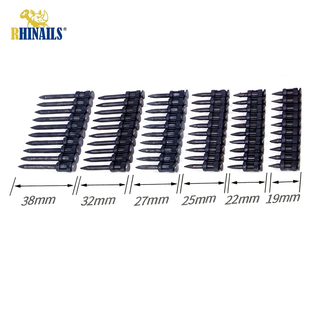 Rhinails collated drive pins available lengths 19mm 22mm 27mm 25mm 32mm 38mm on 10 piece plastic strips