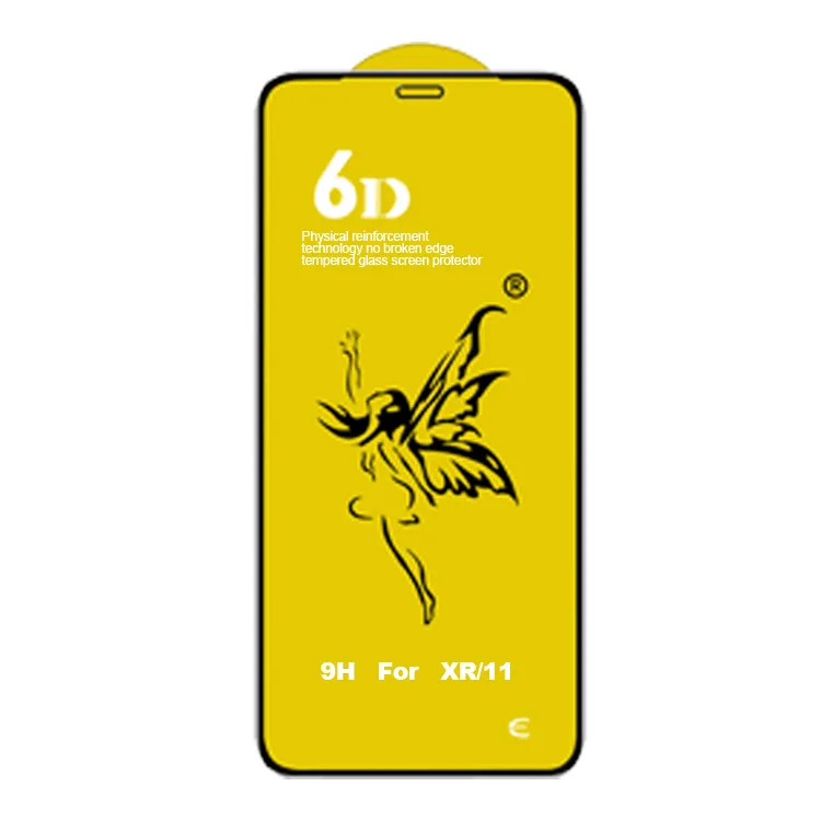 

Wholesale 6D Screen Protector for iPhone XR XS XS MAX 9H Curved FULL COVER TEMPERED GLASS, Black frame + high transparent tempered glass