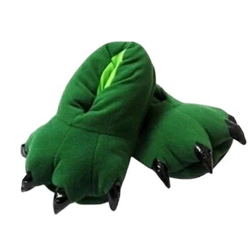 

all colors plush animal claw indoor winter shoes dinosaur Paw plush slippers