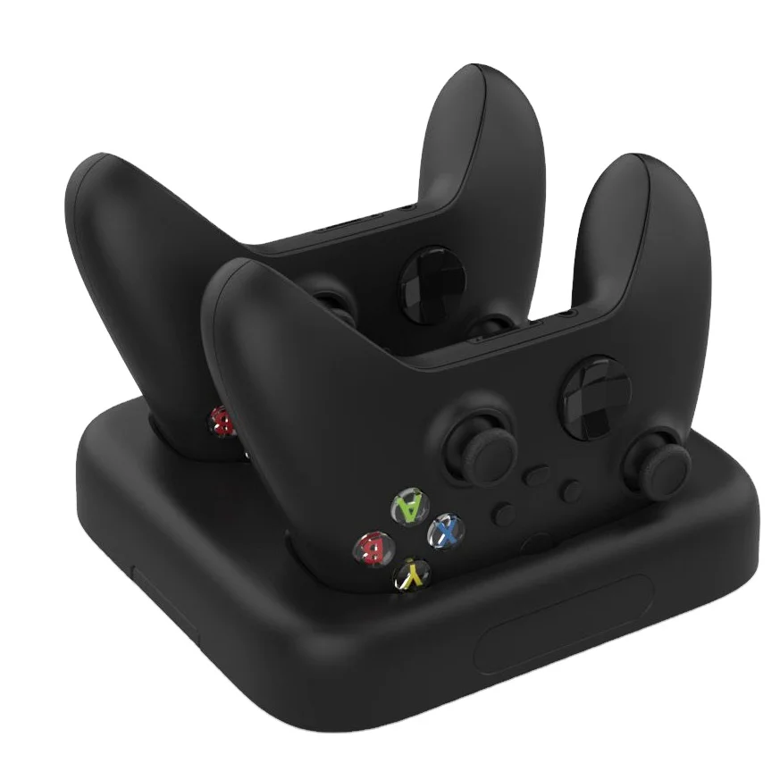 

Dual USB Slot Fast Controller Twin Charger Stand Holder Station for Microsoft Xbox Series X Game Gamepad Joystick Accessories, Black