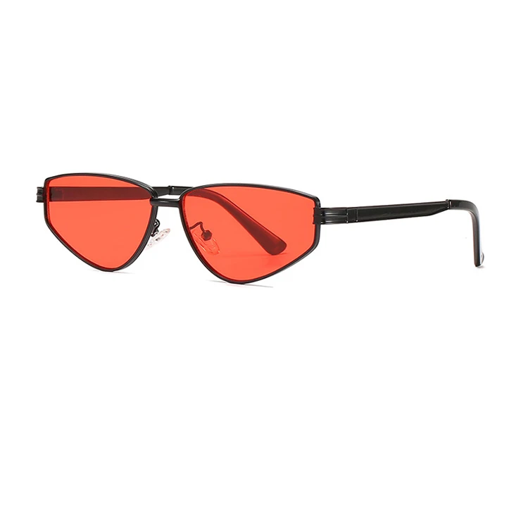 

New cateye shaped metal small frame sunglasses trend women's metal sunglasses