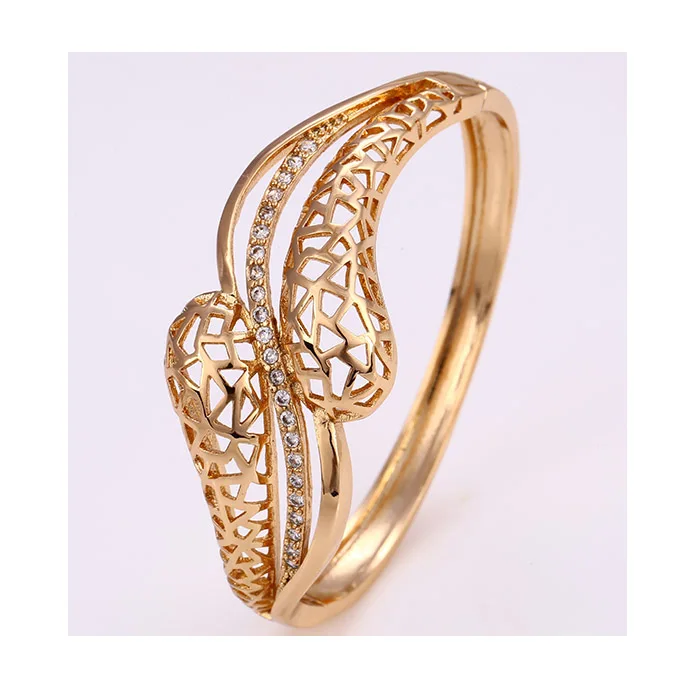 

50919 xuping Best seller fashion women jewelry bangle 18k gold color environmental copper bangle, White