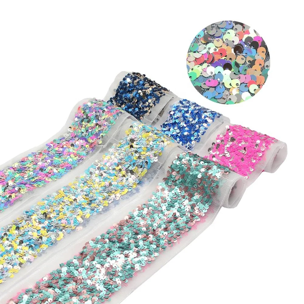 

Midi Ribbons Embroidered Lace Tulle Sequin Fabric For DIY Crafts