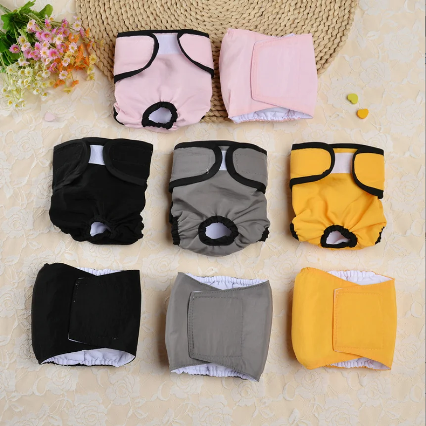 

Customized Design dog hund chat perro chien gato menstruation diapers Durable puppy nappy Soft breathable female dog diapers, Pink/yellow/gray/black