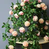 High Quality Wedding Decorative Orange Pink Rose Flowers Artificial Flower Hanging Vine for Living Room Shop decoration
