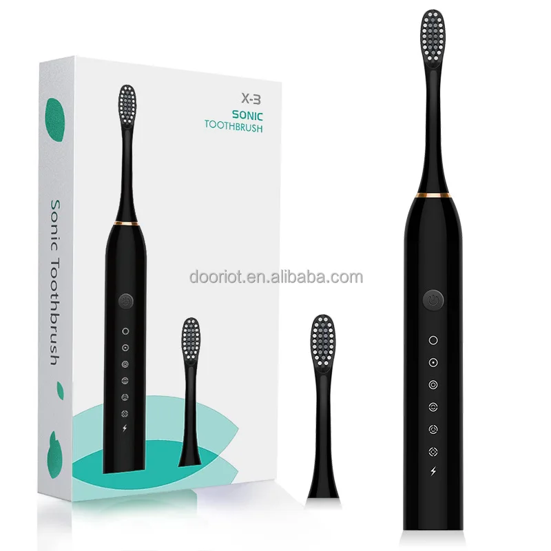 

high quality Usb Rechargeable Sonic Electric Toothbrush For Adult 4 brush heads, Black, white, black