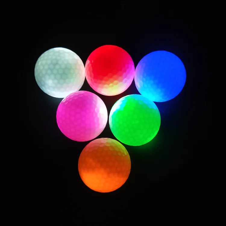

Custom Print logo Personalized Funny Practice Golf Led Ball Night Colorful Durable Driving Range Golf Balls
