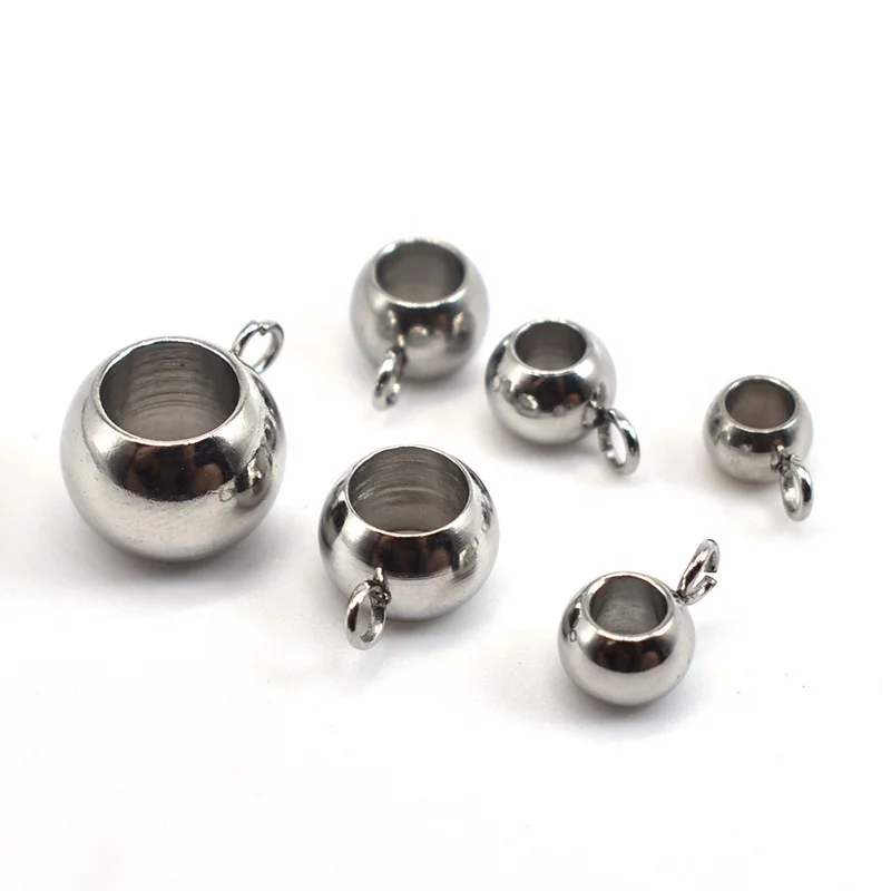 

20piece/bag Authentic Stainless Steel Spacer Beads 5~10mm Loose Beads Big Hole DIY Charm Bracelets Jewelry Making Accessories