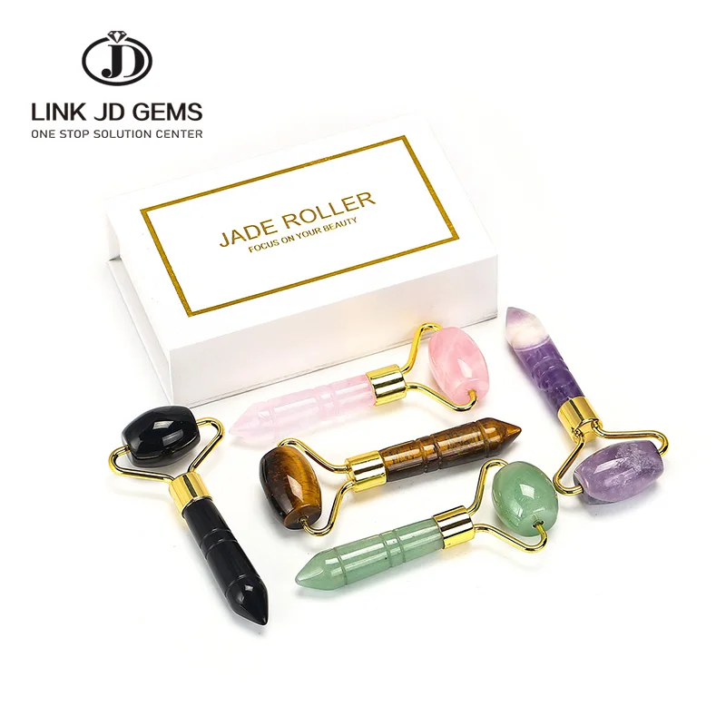 

Different kinds of gemstone Beauty Cold for Face Massage Jade Tool Massager Crystal Face Roller