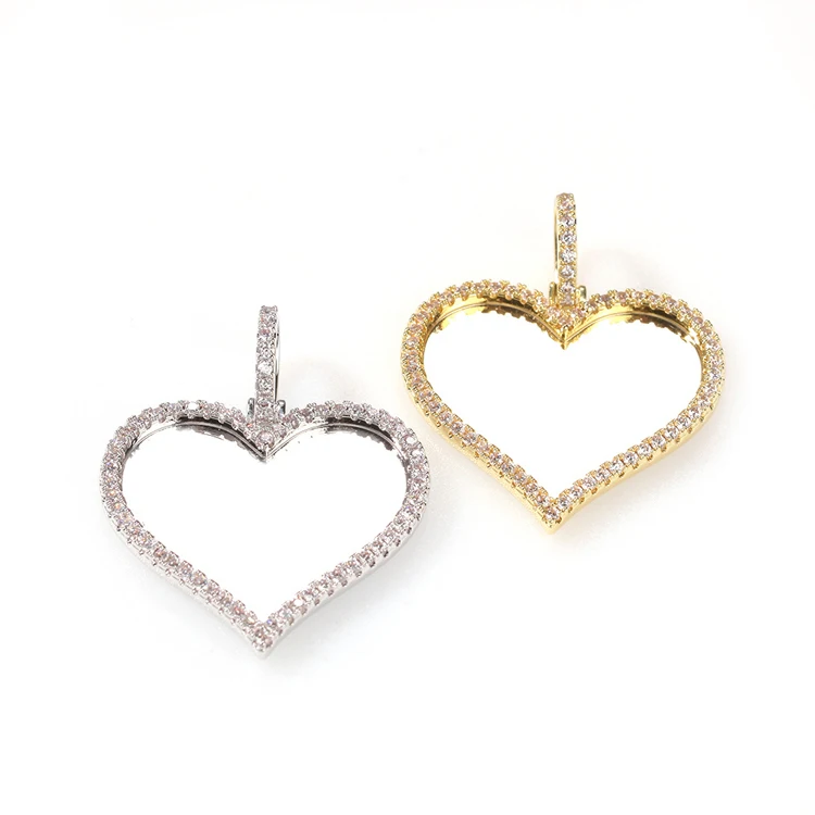 

Hot Selling Baguette Heart Locket Necklace Photo Pendant