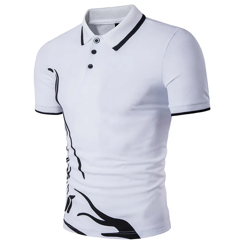 

High Quality Men Casual Polo T Shirt Cotton Printed Men's Slim Fit Polo Shirt