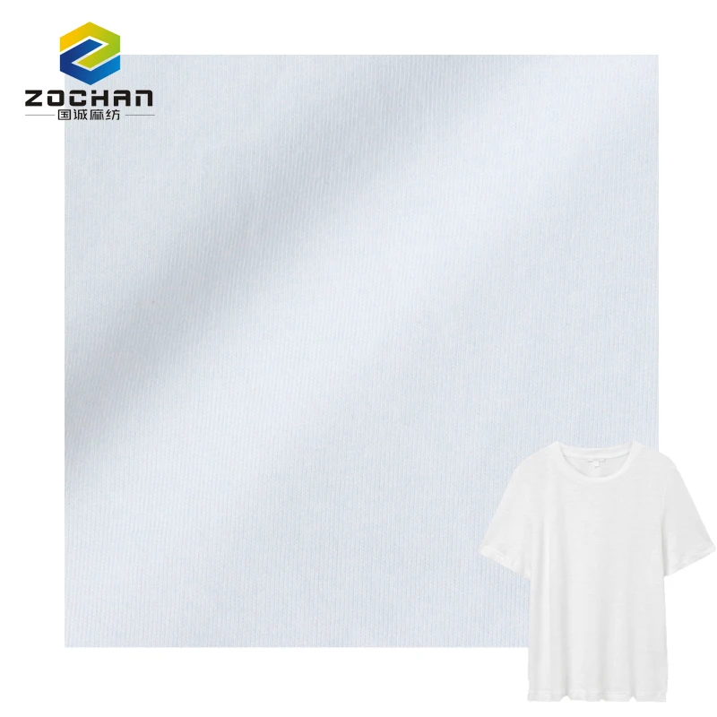 

free sample 100% organic cotton single jersey White eco-friendly fabric for t shirt Garment dress