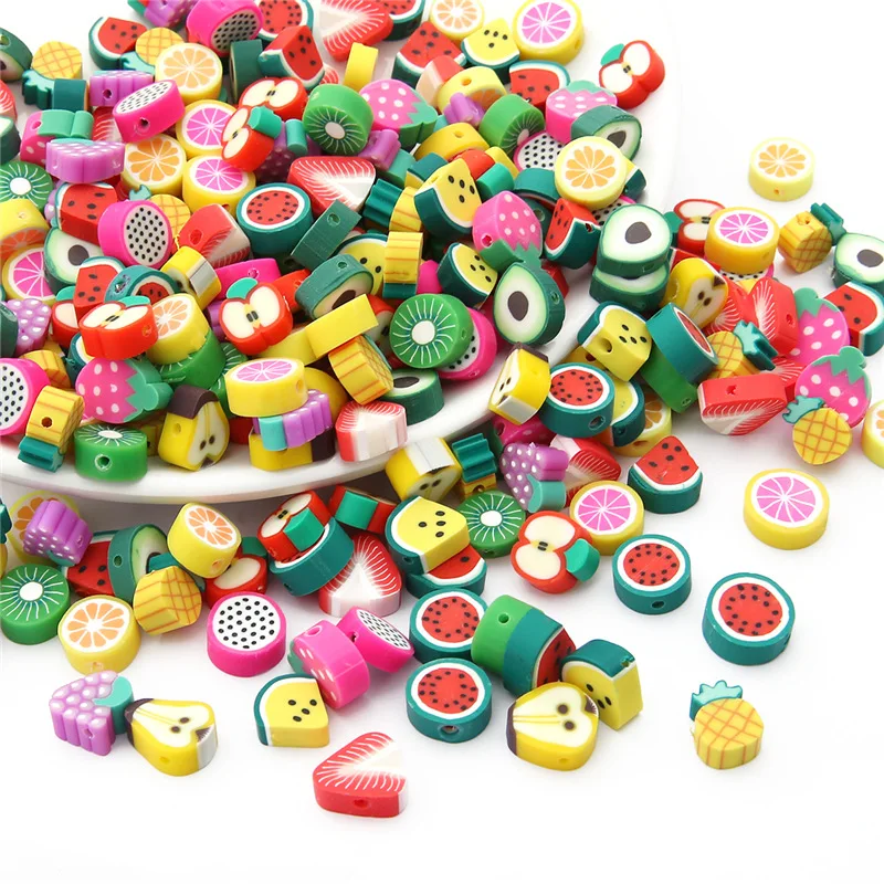 

XuQian 30pcs Fruit Polymer Clay Assorted Mix Fruit Heishi Beads for Jewelry Crafts, Mixed fruits