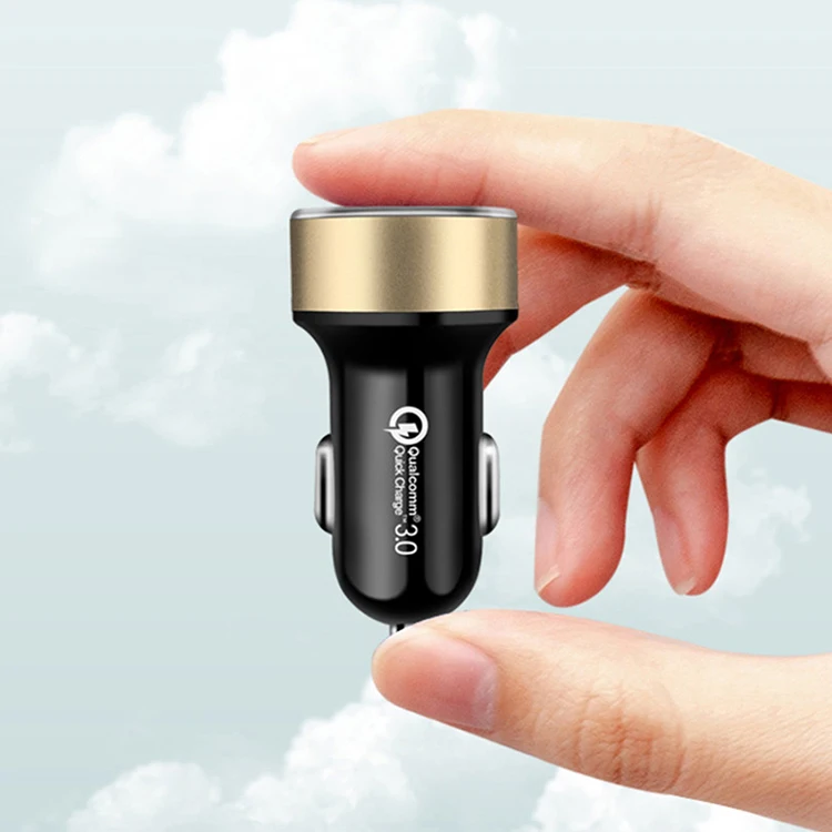 

Dual usb 36w pd and qc3.0 car fast charger for smart phone with led display