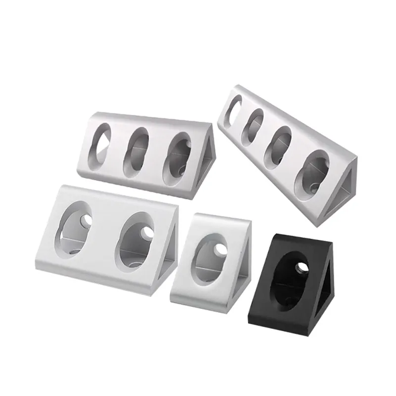 Hot Sale Black 3 Corner Bracket 40160 40120 4080 4040 Triangle Aluminum Bracket Corner Bracket for Aluminum Profile