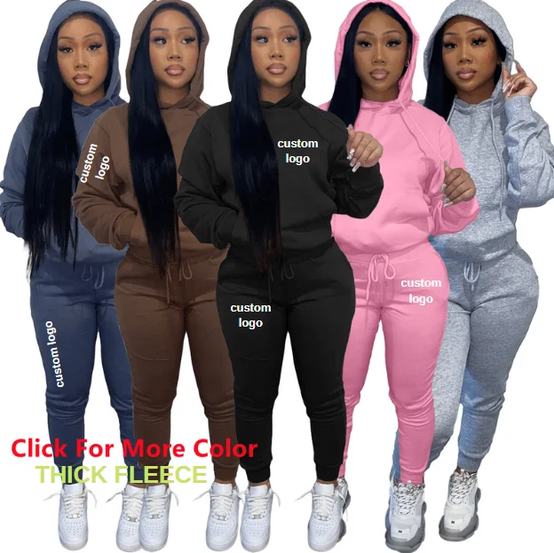 

Hoodie With Jogger Set casual long sleeve 2 piece set long pant solid spring Woman Sweatsuit sweatpants and hoodie set, Picture color