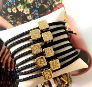 High Quality Custom Letter Jewelry Initials Cube Adjustable Bracelet 2