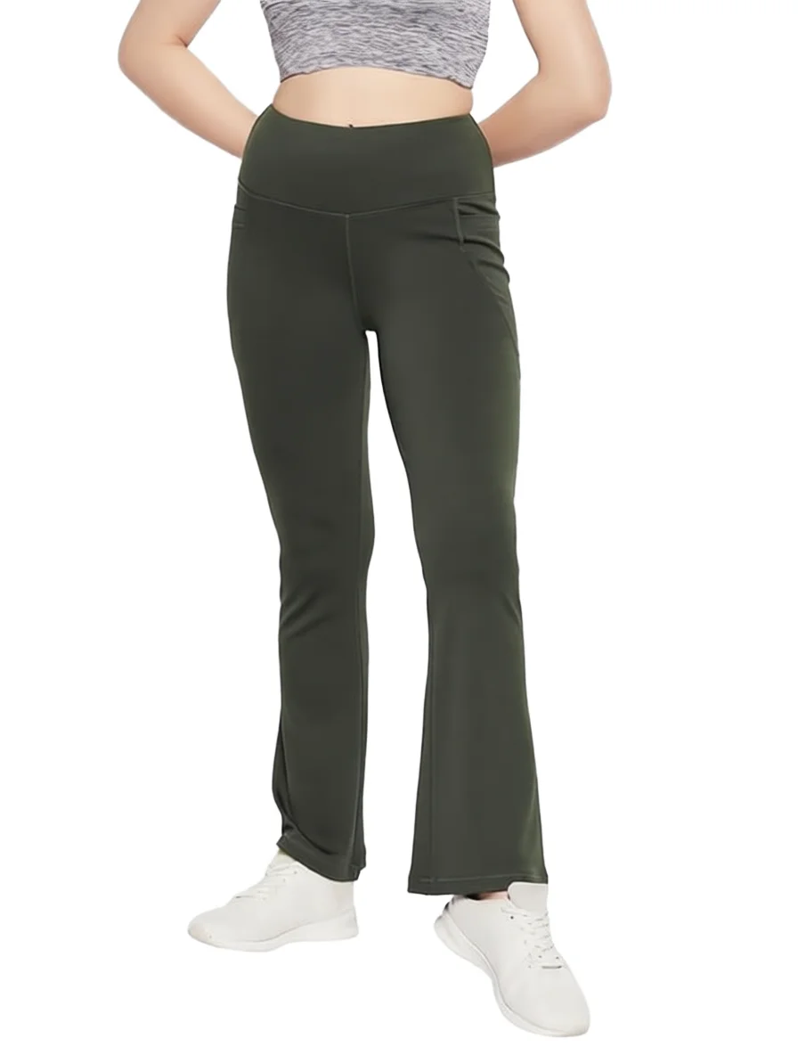 High-Waisted Full Length Polyester Yoga Pants