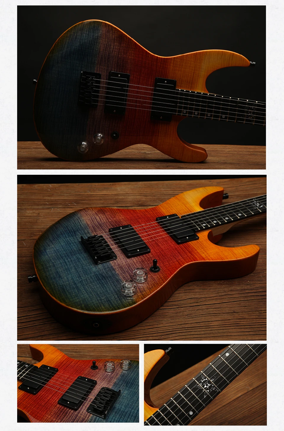 Derulo Electric Guitar Oem Kids Children's 22frets Travel Mini Pattern