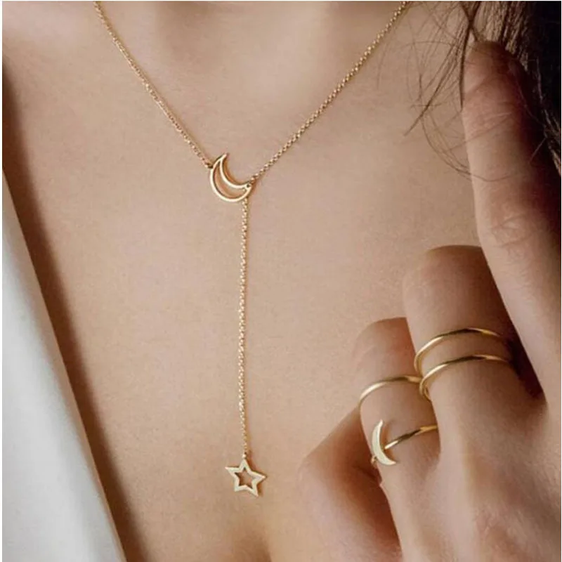 Fashion Moon And Star Necklace Clavicle Chain Short Neck Chain Factory Direct Wholesale