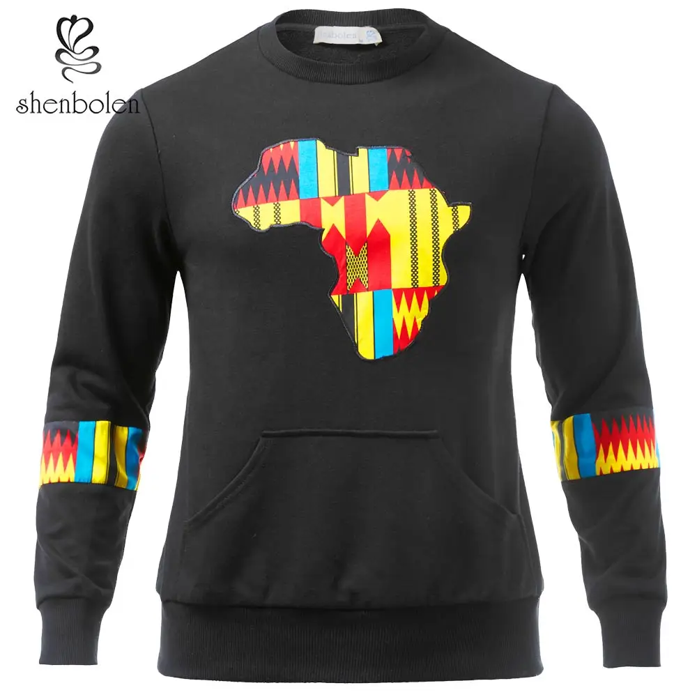 

2021 Hot Sell Men's Wear Winter Long Sleeve Cotton African Printed Plus Size Crew Neck Men' Sweatshirt, Customized color
