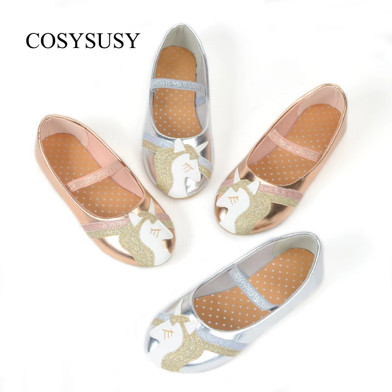 

Ready to ship popular fashion cute children casual comfortable ballet ballerina shoes for girls, Silver/rose gold