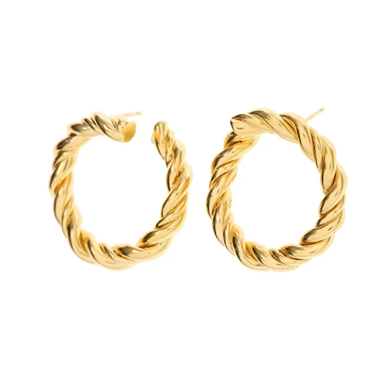 

2020 Trendy Earring 18K Gold Plated Rope Earrings for Women