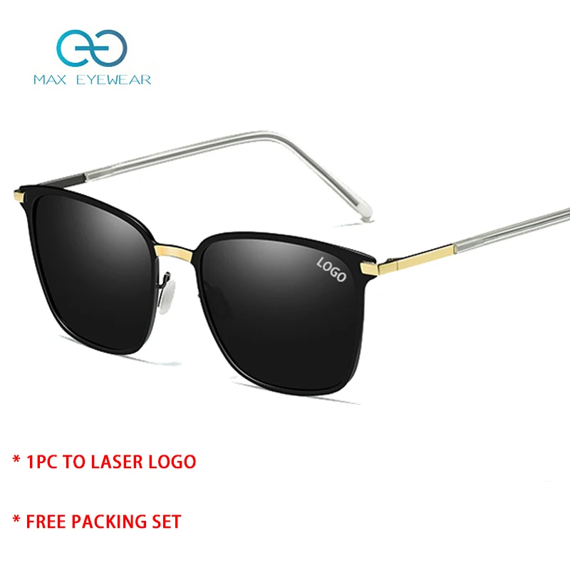 

W0864 Man fashion classic vintage metal square lunettes de sol male polarized night vision yellow driving sunglasses custom logo