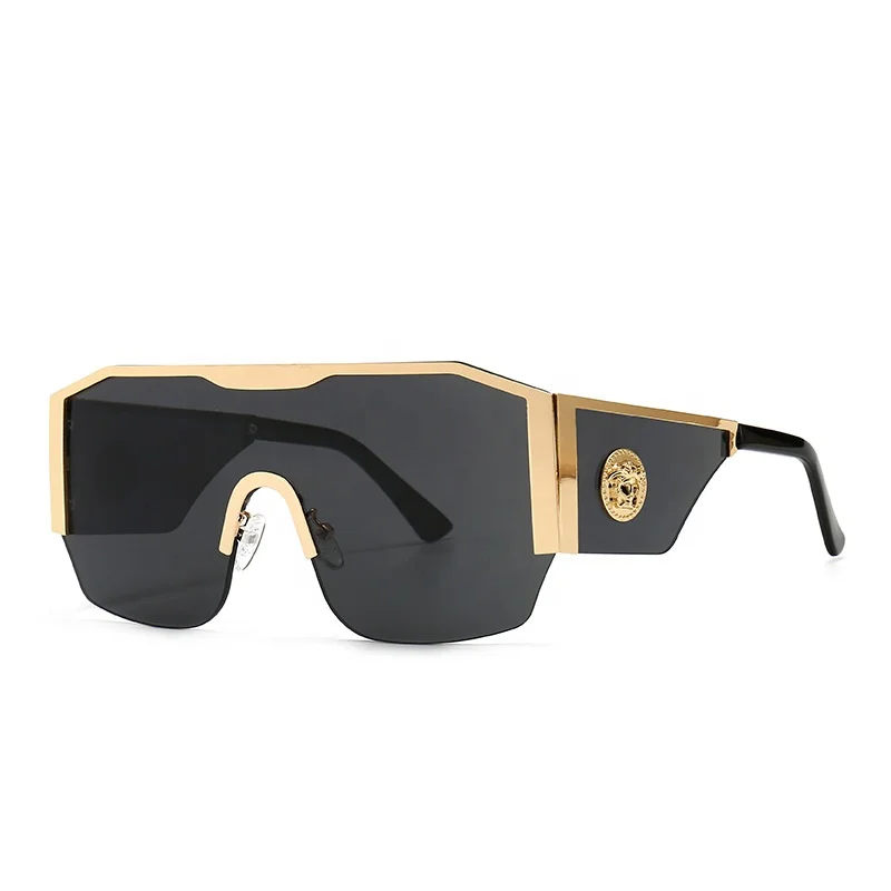 

2021 New Modern Oversized Square Sunglasses Men Women Big Frame One Piece Lens Sun Glasses Gradient Driving Unisex Eyewear UV400, Multi-colored