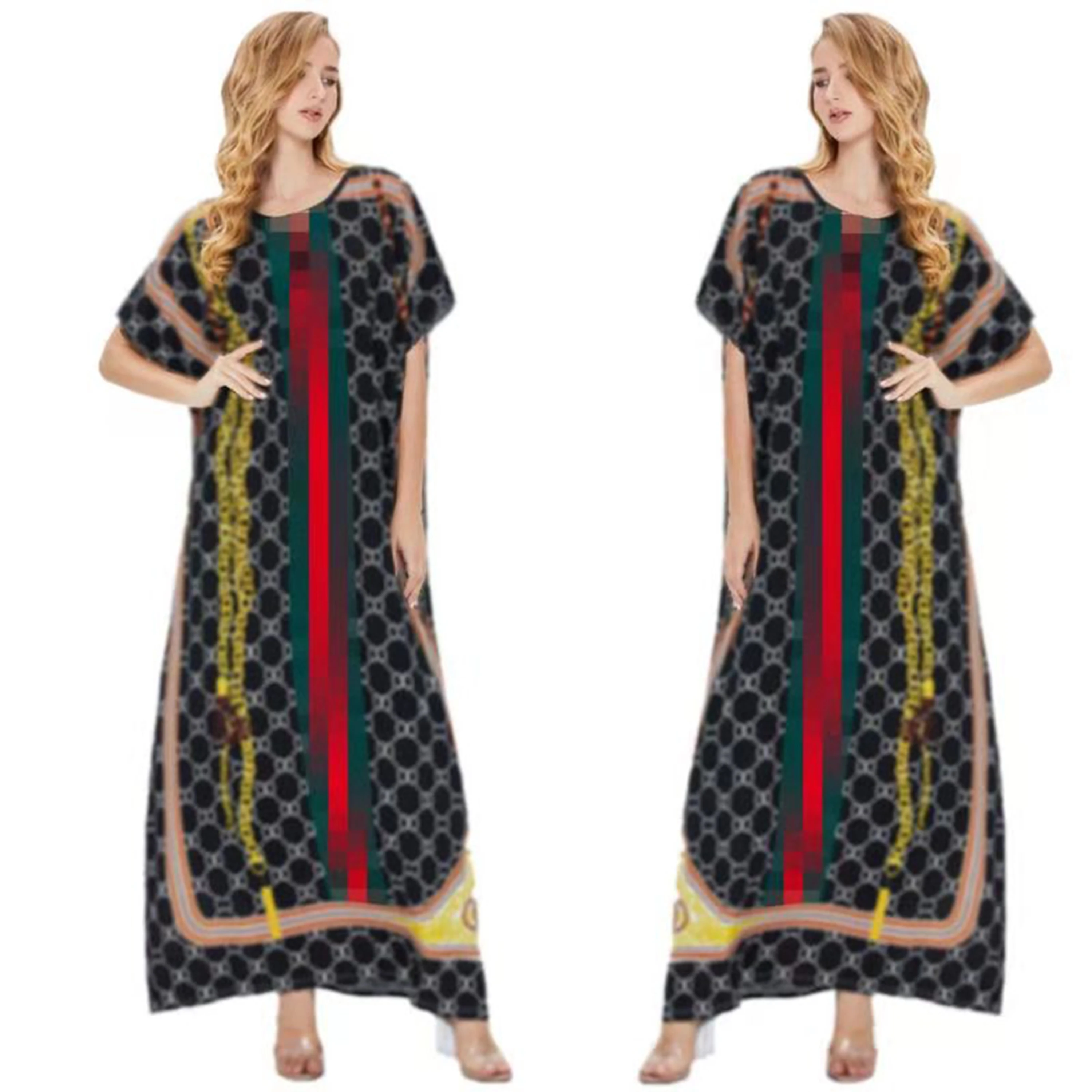 

wholesale hot sale fashion Summer Designer fashion branded elegant High Quality Ladies robe Casual Womans maxi Dress dresses, Customized color