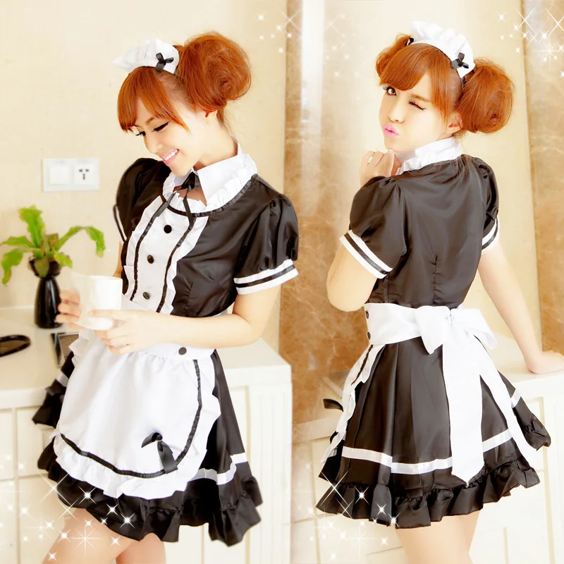 

Japanese Anime K-ON Cosplay Costume Canteen Maid Anime Performance Costume Black and White Uniform