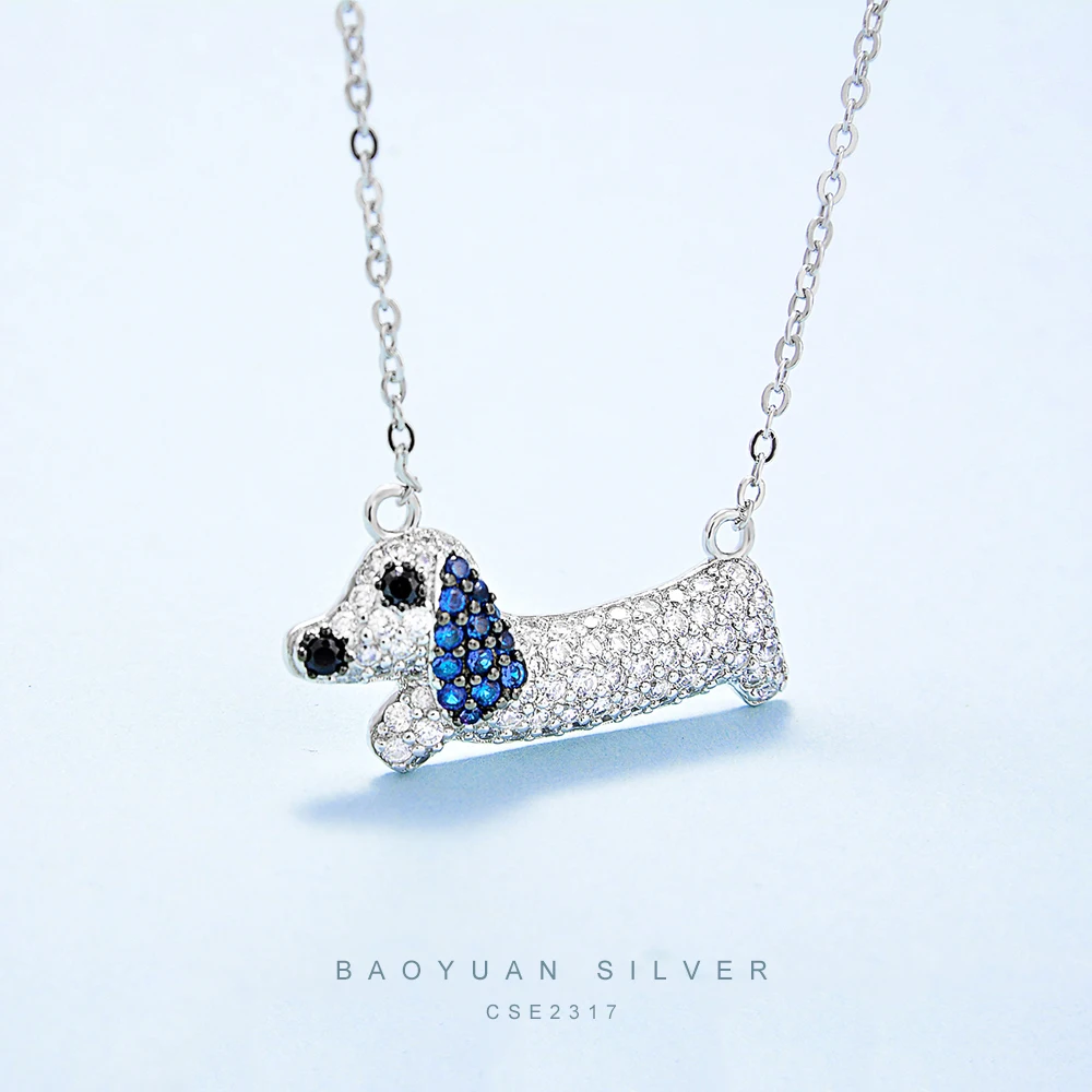 Baoyuan 925 sterling silver jewelry cz leaf jewelry in silver necklace CSE2317