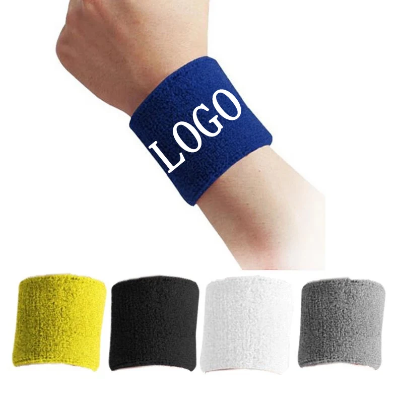 

High Quality Tennis Absorb Sweat Polyester Cotton Wrist Sweatband Sports Wristband, Multicolor or customized