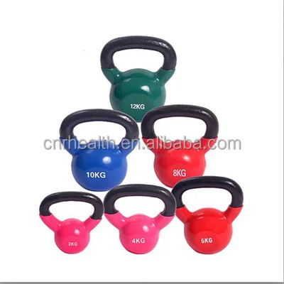 

China Wholesale Top Grade Custom Logo Color Weight Competition Vinyl Kettlebell, Pink, purple, green, black,grey, red,etc