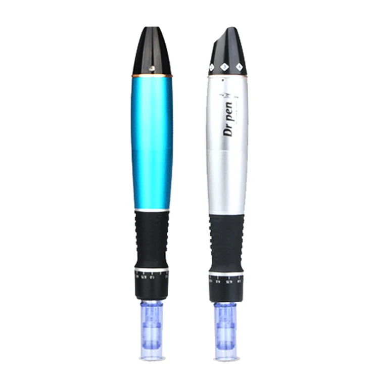 

Microneedling pen wired or wireless rechargeable derma needle A1 Dr pen dermapen-professional, Silver/blue