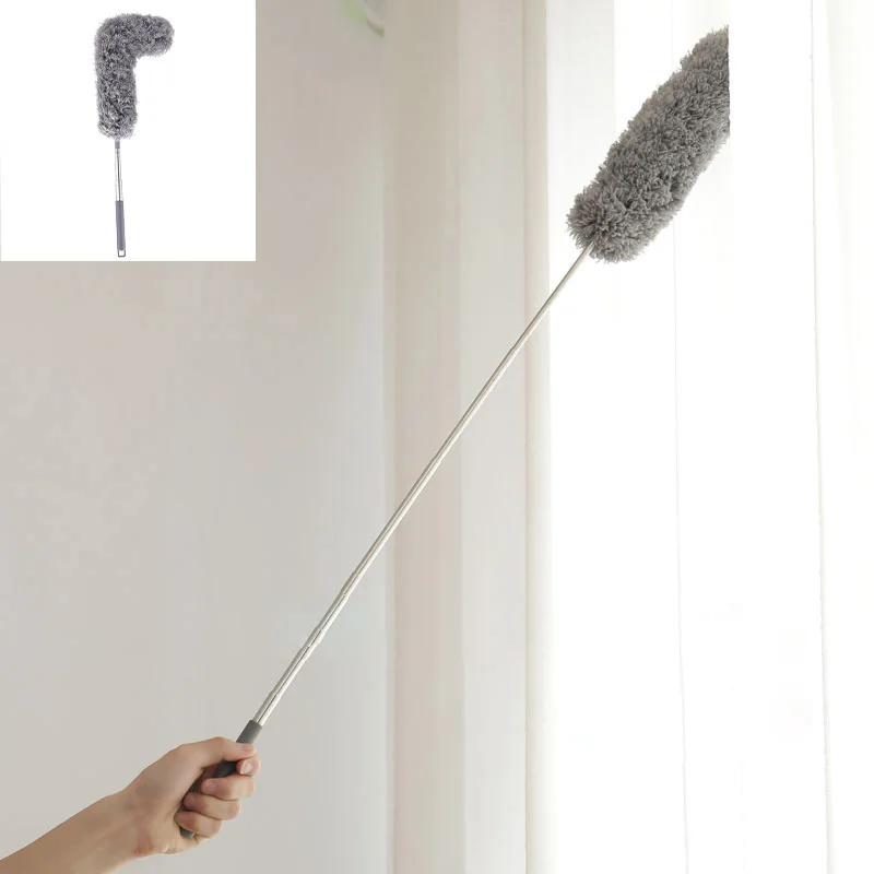 

A2308 Bendable Stretch Home Room Tool Microfiber Dusters Handle Cleaning Dust Car Clean Feather Duster, White
