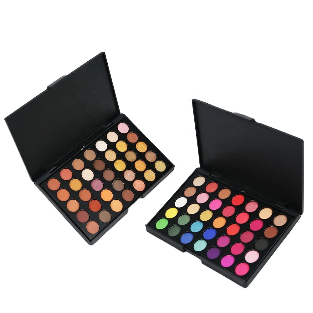 

2 Styles 35-color Eye Shadow Matte Pearlescent Earth Color Box Smoky Makeup Multicolor Eyeshadow palette, As picture shown
