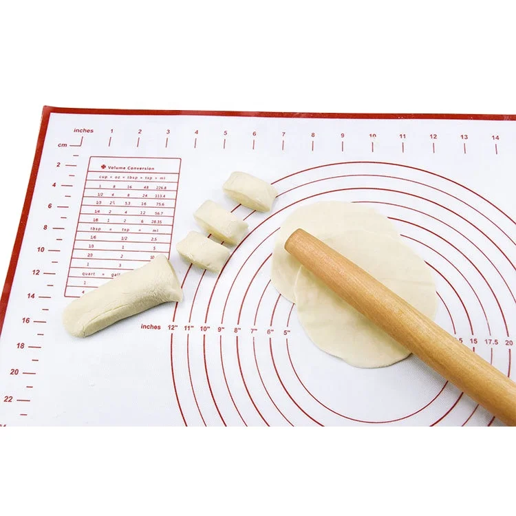 

Kitchen Baking Kneading Dough Mat Grill And Baking Dumpling Pads With Scale, Black/red