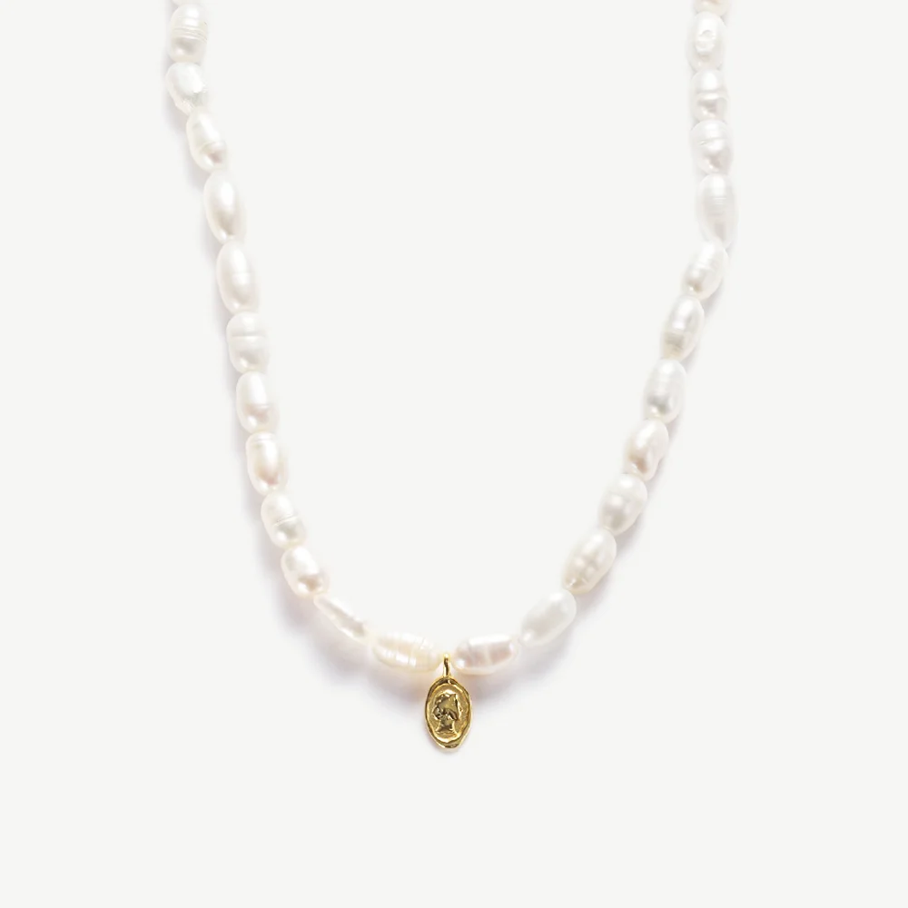 

Chris April fine jewelry 925 sterling silver gold plated freshwater baroque pearls pendant charm necklaces