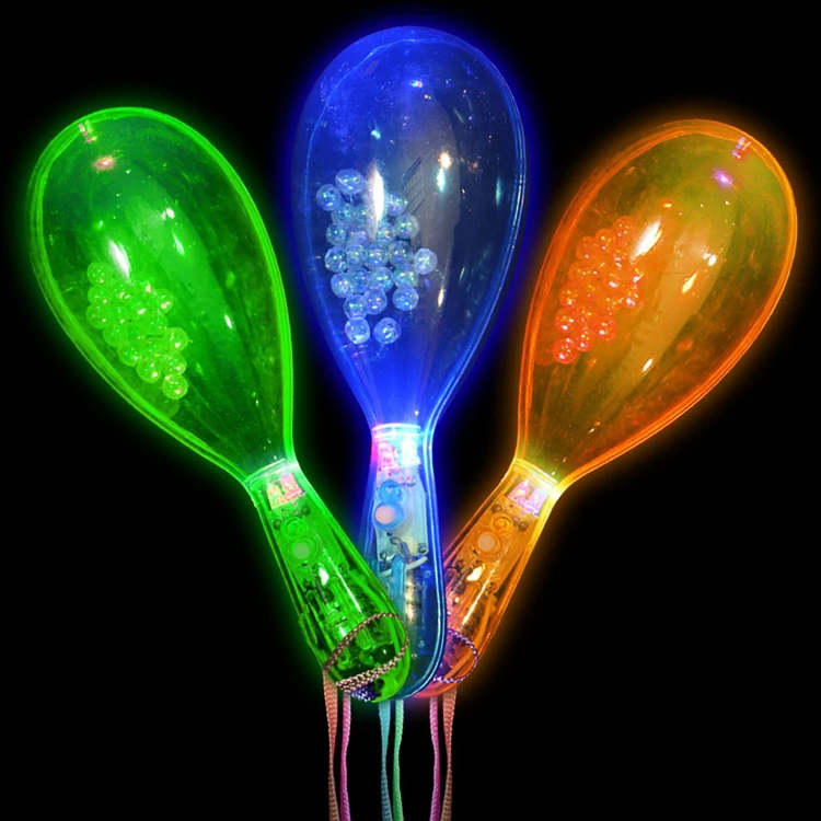 New Arrival Multi Color Led Plastic Maraca Flashing Maraca Party Fun