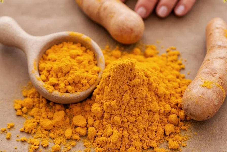 Turmeric powder mixed with black pepper and oil in cooking