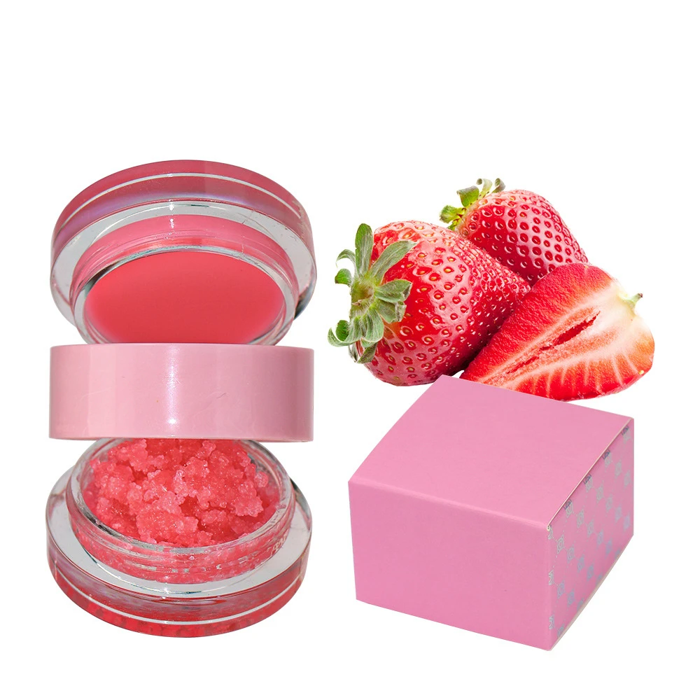 Wholesale New Trends Moisturizing Flavors Custom 2-in-1 Lip Scrub Exfoliator & Hydrating Balm Smooth Lips