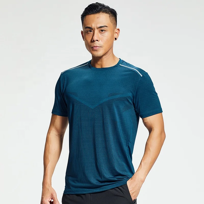 

Four way elastic shirts men light fit printed short sleeve high end quality golf gym design T shirt