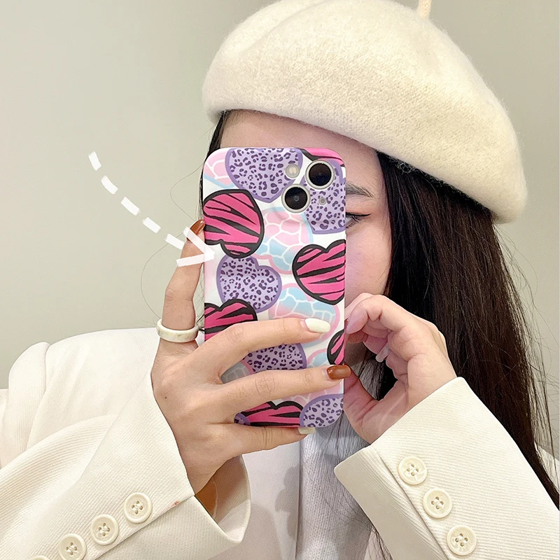 

Down jacket shape leopard print three-dimensional wave pattern mobile phone case for iPhone7/8Plus 13 12 11 Pro Max XS XR, Multi-color, can be customized