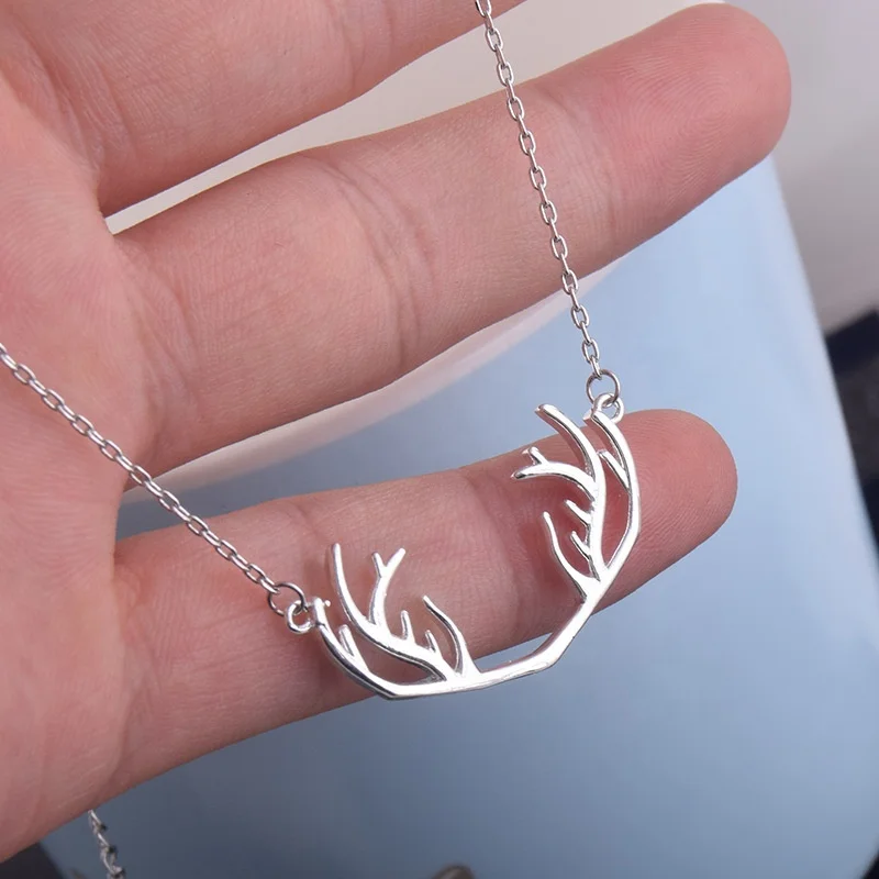 

New Antler Christmas Pendant Necklace Fashion Jewelry Antlers Necklace Pendant for Women Gift Bijoux Femme