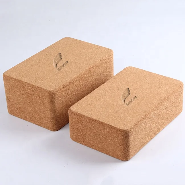 

Wholesale Yoga Brick Customized Logo Eco-friendly Fitness Odor Free Non-Slip Natural Cork Yoga Block