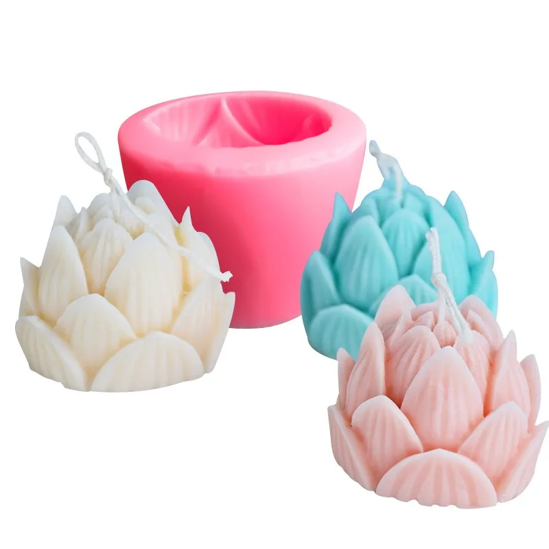 Lotus Flower Silicone Soap Mold Candle Mold Fondant Chocolate Cake Candy Mould Resin Clay Baking Pastry Tools