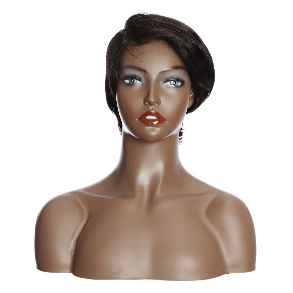 

Rebecca Short Straight Wigs Pixie Cut Brazilian Allure Romance Remy Human Hair Wigs For Black Woman Lace Front Human Hair Wigs, Pictures showed colors