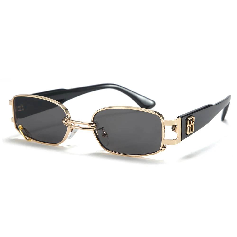 

Fashion Metal Frame Sun glasses Retro Small Rectangle UV400 Hip hop steampunk Shades Sunglasses