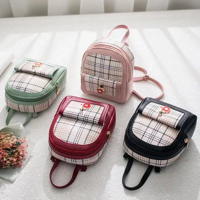 

FLB005 2020 new wholesale fashion mini color stripe backpacks for school children girls, Red, green, black, pink